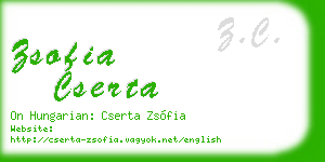 zsofia cserta business card