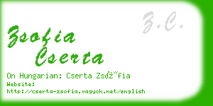 zsofia cserta business card